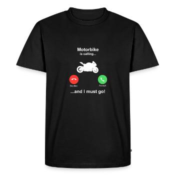 Cadeau drôle de motard de moto - T-shirt Premium bio Homme - noir - Devant - Nico (187cm)