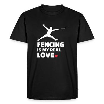 Escrime - T-shirt Premium bio Homme - noir - Devant - Nico (187cm)