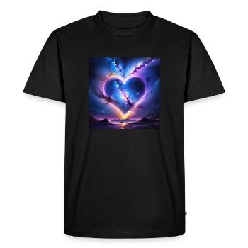 coeur boréale - T-shirt Premium bio Homme - noir - Devant - Nico (187cm)