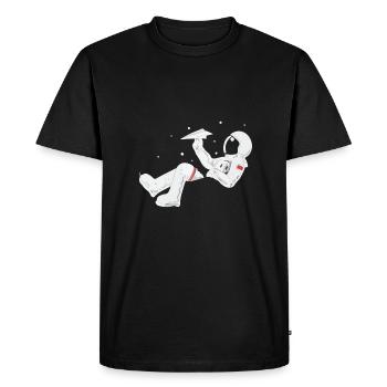 Astronaut relax - Men's Premium Organic T-Shirt - black - Front - Nico (187cm)