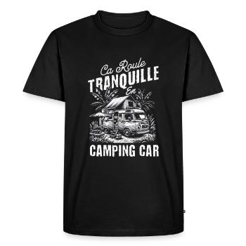 ca roule tranquille en camping car - T-shirt Premium bio Homme - noir - Devant - Nico (187cm)
