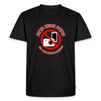 S’il vous plaît pas de photos - Je suis en congé de maladie - T-shirt Premium bio Homme - noir - Devant - Nico (187cm)