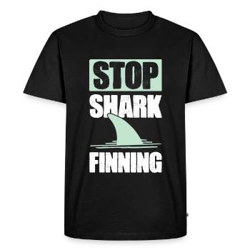 Bien-être animal Requins - T-shirt Premium bio Homme - noir - Devant - Nico (187cm)