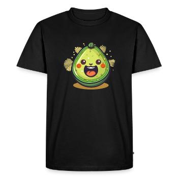 Avocat heureux, poire alligator, butterfruit - T-shirt Premium bio Homme - noir - Devant - Nico (187cm)