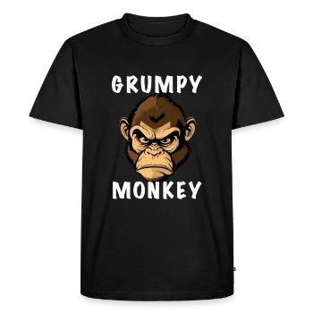 GRUMPY MONKEY - Men's Premium Organic T-Shirt - black - Front - Nico (187cm)