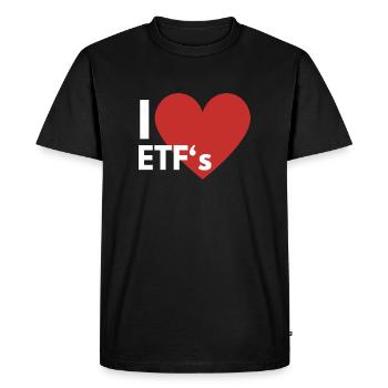 J’adore les fonds indiciels FNB Épargner l’investissement - T-shirt Premium bio Homme - noir - Devant - Nico (187cm)