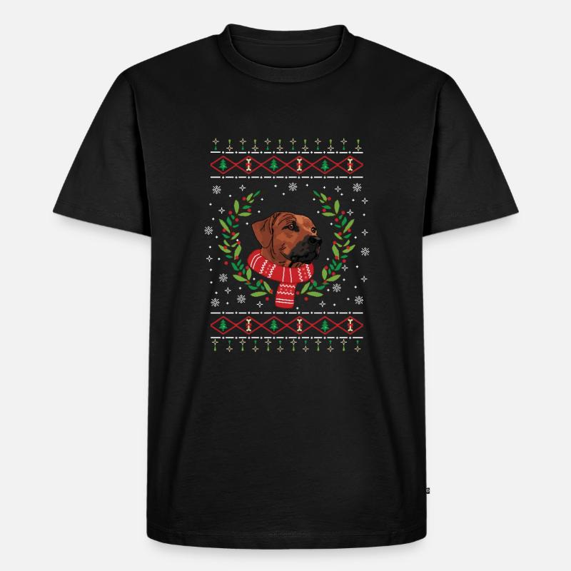 Rhodesian Ridgeback hässlicher Weihnachtspullover - Männer Premium Bio T-Shirt - Schwarz