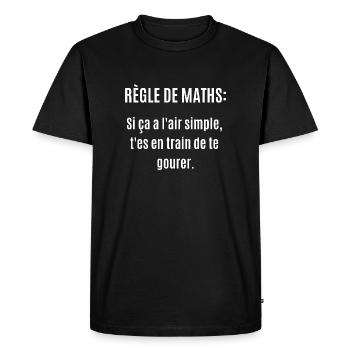règle de maths - T-shirt Premium bio Homme - noir - Devant - Nico (187cm)