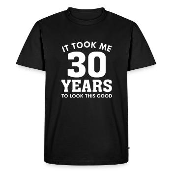 Il m’a fallu 30 ans pour être aussi beau - T-shirt Premium bio Homme - noir - Devant - Nico (187cm)
