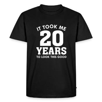 Il m’a fallu 20 ans pour avoir l’air aussi bien - T-shirt Premium bio Homme - noir - Devant - Nico (187cm)