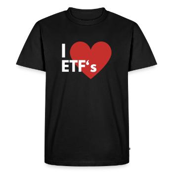 J’adore les fonds indiciels FNB Épargnez les fonds d’actions de placement - T-shirt Premium bio Homme - noir - Devant - Nico (187cm)