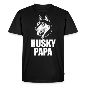 Chien Husky Papa - T-shirt Premium bio Homme - noir - Devant - Nico (187cm)