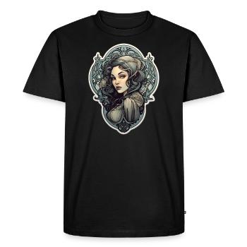 Goth Fille Gothique Mystique Moyen Âge - T-shirt Premium bio Homme - noir - Devant - Nico (187cm)