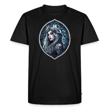 Goth Fille Gothique Bleu Médiéval Mystique - T-shirt Premium bio Homme - noir - Devant - Nico (187cm)