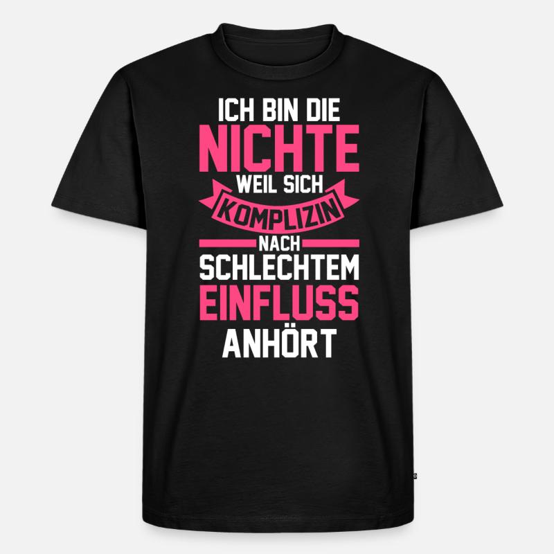Nichte - Männer Premium Bio T-Shirt - Schwarz