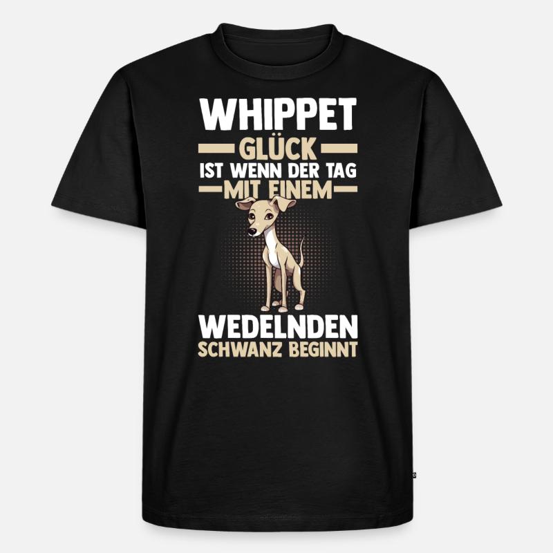 Hund Whippet - Männer Premium Bio T-Shirt - Schwarz