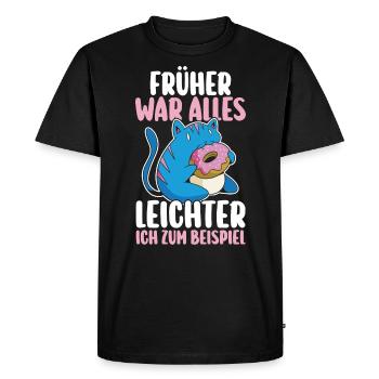 Avant, c’était un beignet de chat plus léger, amusant - T-shirt Premium bio Homme - noir - Devant - Nico (187cm)