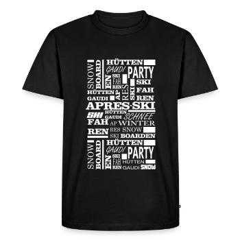 Skifahren - Apres ski - Winter - Weihnachten - Männer Premium Bio T-Shirt - Schwarz - Vorne - Nico (187cm)