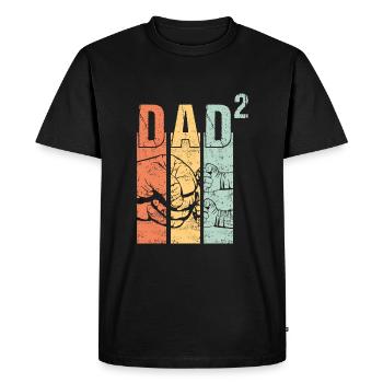 Papa père Papa de 2 deux deuxièmes enfants jumeaux - T-shirt Premium bio Homme - noir - Devant - Nico (187cm)