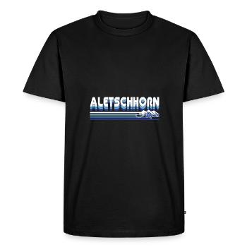 Aletschhorn – Guardian of the Eternal - Men's Premium Organic T-Shirt - black - Front - Nico (187cm)