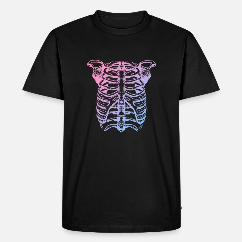 Skelett - Männer Premium Bio T-Shirt - Schwarz