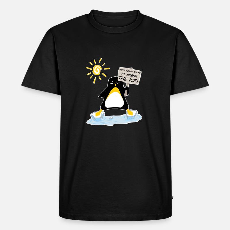 pingui BREAK ICE - Männer Premium Bio T-Shirt - Schwarz