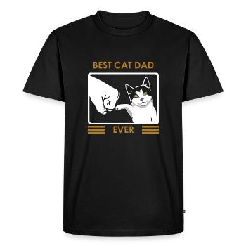 Logo papa chat - T-shirt Premium bio Homme - noir - Devant - Nico (187cm)