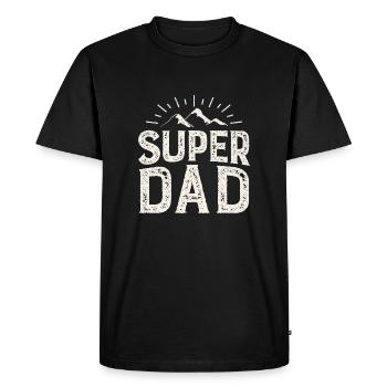 SUPER DAD, Cadeau fête des Pères - T-shirt Premium bio Homme - noir - Devant - Nico (187cm)