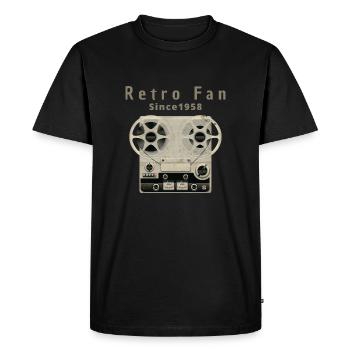 Tape tape recorder 1958 Retro Vintage - Men's Premium Organic T-Shirt - black - Front - Nico (187cm)