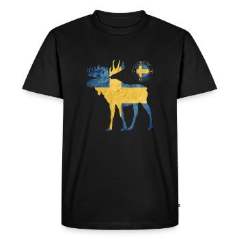 Suède Sverige Norden Skandinavia Viking Graffitti - T-shirt Premium bio Homme - noir - Devant - Nico (187cm)