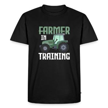 Farmer in Training Animal Farming Farm Cattle - Men's Premium Organic T-Shirt - black - Front - Nico (187cm)