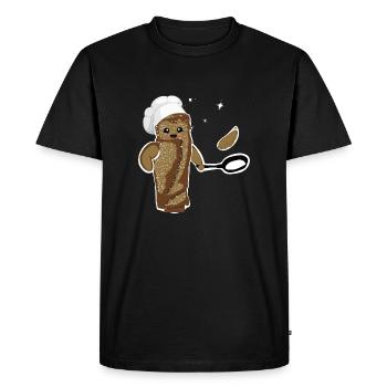 galette saucisse - T-shirt Premium bio Homme - noir - Devant - Nico (187cm)