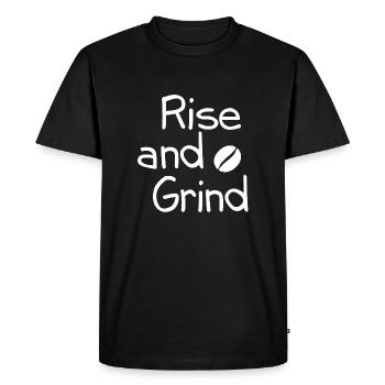 Rise and grind - Men's Premium Organic T-Shirt - black - Front - Nico (187cm)