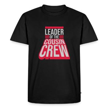 Leader Cousin Crew Team - T-shirt Premium bio Homme - noir - Devant - Nico (187cm)