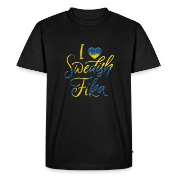 Suède Suède Viking Norden Scandinavie fika - T-shirt Premium bio Homme - noir - Devant - Nico (187cm)
