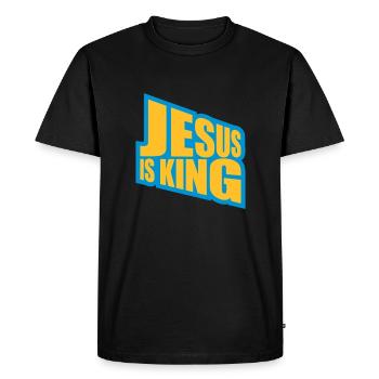 jesus is king quote - Men's Premium Organic T-Shirt - black - Front - Nico (187cm)