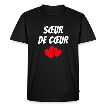 Sœur de cœur / meilleure amie - T-shirt Premium bio Homme - noir - Devant - Nico (187cm)