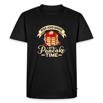Rise And Shine It's Pancake Time Foodie Flapjack P - Men's Premium Organic T-Shirt - black - Front - Nico (187cm)