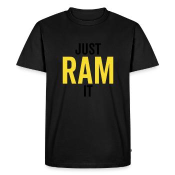 Just Ram It - Men's Premium Organic T-Shirt - black - Front - Nico (187cm)