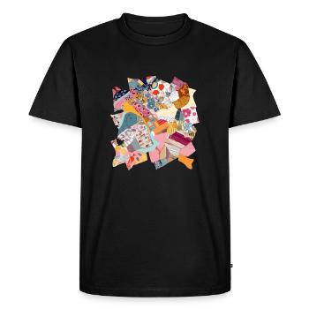 Fabric patchwork n°2 - Men's Premium Organic T-Shirt - black - Front - Nico (187cm)