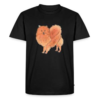 Poméranien - Drôle de chien - T-shirt Premium bio Homme - noir - Devant - Nico (187cm)