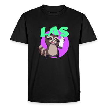 Graffiti Raccoon - Loco Animal Squad - Men's Premium Organic T-Shirt - black - Front - Nico (187cm)