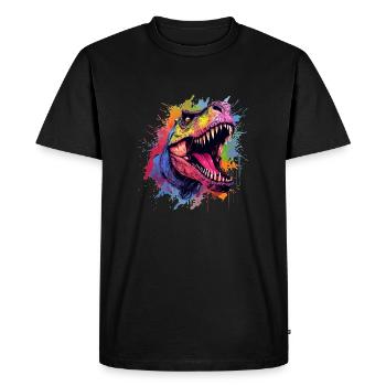T-Rex Dinosaur Dino Design for Men & Women - Men's Premium Organic T-Shirt - black - Front - Nico (187cm)