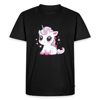 Cute Unicorn - Men's Premium Organic T-Shirt - black - Front - Nico (187cm)