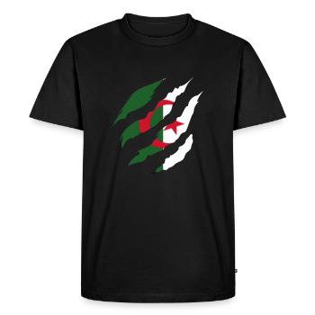 Drapeau Algérie -idée cadeau algérien - T-shirt Premium bio Homme - noir - Devant - Nico (187cm)