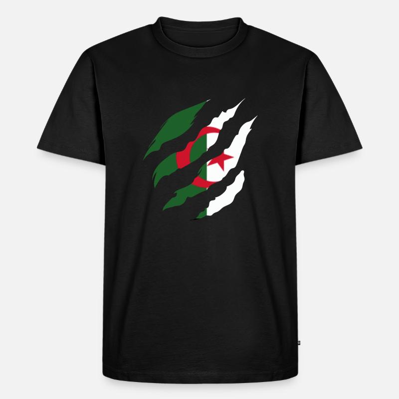 Algerische Flagge - Algerische Geschenkidee - Männer Premium Bio T-Shirt - Schwarz