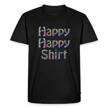 Happy Happy Shirt - Men's Premium Organic T-Shirt - black - Front - Nico (187cm)