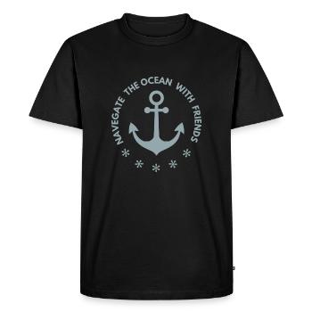 Ancre - T-shirt Premium bio Homme - noir - Devant - Nico (187cm)