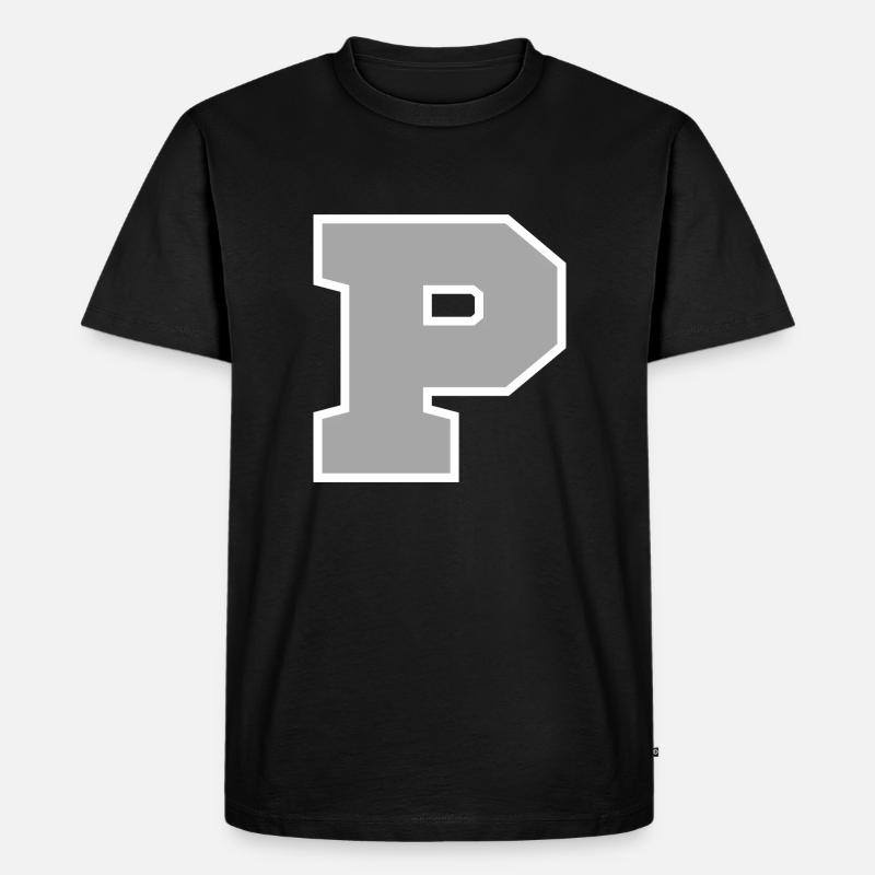 Buchstabe p sport - Männer Premium Bio T-Shirt - Schwarz