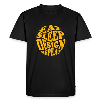 Eat Sleep Design Repeat round yellow - Men's Premium Organic T-Shirt - black - Front - Nico (187cm)